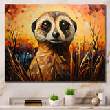 Yellow Meerkat floral meadows - Meercat Framed Canvas Art