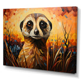 Yellow Meerkat floral meadows - Meercat Framed Canvas Art