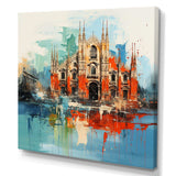 Milan cityscape in orange blue - Cityscapes Canvas Wall Art