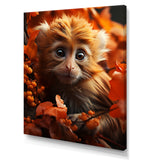 Brown Fall Foliage Monkey - Monkey Bedroom Wall Art