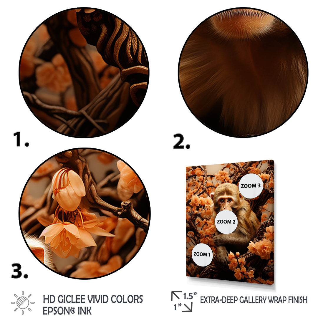 Brown Autumn Monkey Palette - Monkey Wall Decor