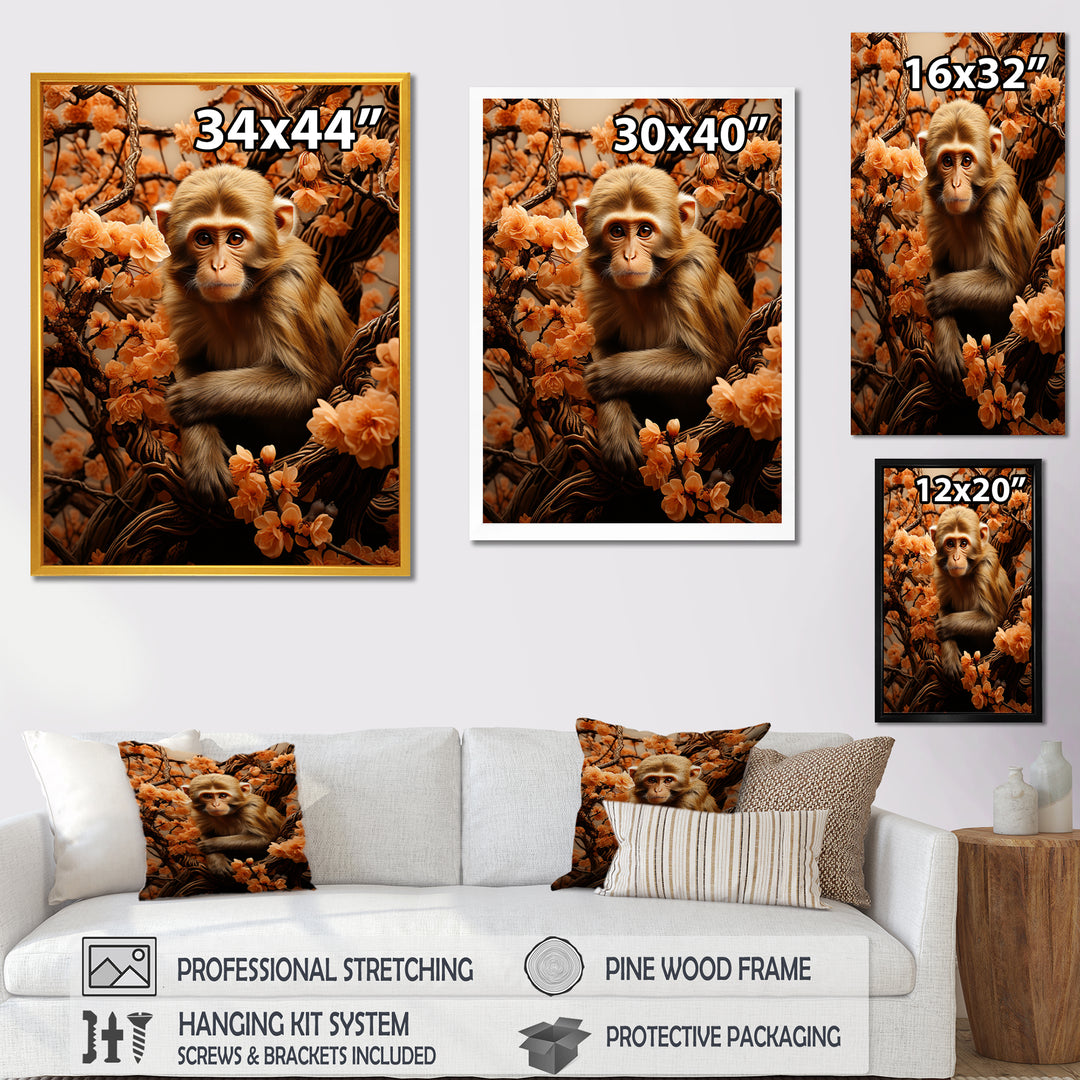 Brown Autumn Monkey Palette - Monkey Wall Decor