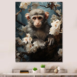 Grey Springtime floral Monkey Palette - Monkey Wall Decor