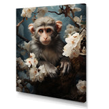 Grey Springtime floral Monkey Palette - Monkey Wall Decor