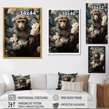 Grey Springtime floral Monkey Palette - Monkey Wall Decor