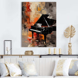 Classical black piano Sonata II - Music Canvas Wall Art