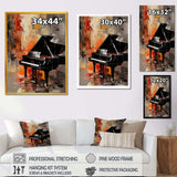 Classical black piano Sonata II - Music Canvas Wall Art