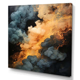 Grey and orange Polar Radiance smoke II - Abstract Canvas Wall Art