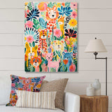 Nursery colorful Animal pattern IV - People Canvas Wall Art