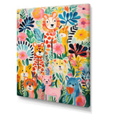 Nursery colorful Animal pattern IV - People Canvas Wall Art