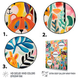 Nursery colorful Animal pattern IV - People Canvas Wall Art