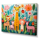 Colorful cute Animal Nursery I - People Canvas Wall Art