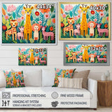 Colorful cute Animal Nursery I - People Canvas Wall Art