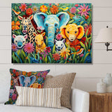 Colorful cute Animal Nursery III - People Canvas Wall Art