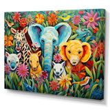 Colorful cute Animal Nursery III - People Canvas Wall Art