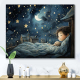 Blue Childhood Haven nursery II - People Canvas Wall Art