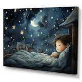 Blue Childhood Haven nursery II - People Canvas Wall Art