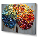 Colorful Rainbow tree of 4 seasons - Landscapes Canvas Wall Art