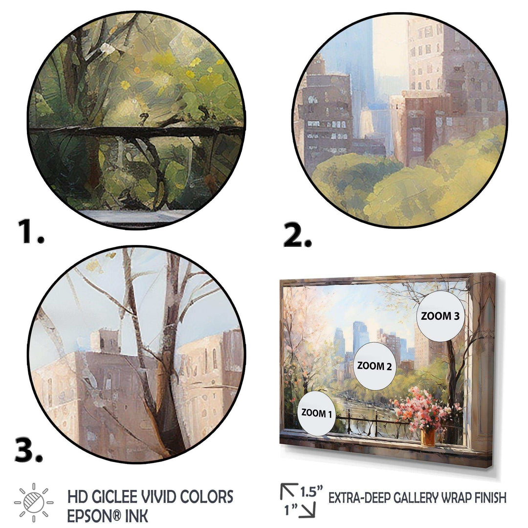 New York Central park window views III - Cityscapes Canvas Wall Art