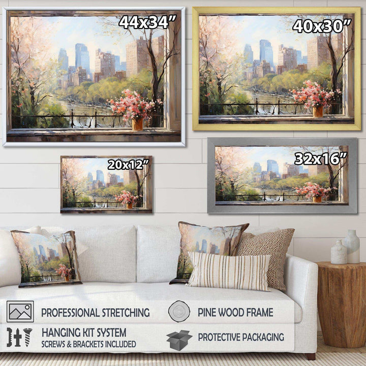 New York Central park window views III - Cityscapes Canvas Wall Art