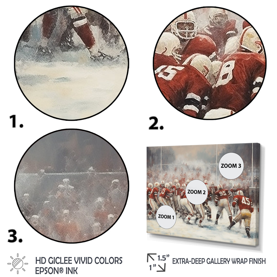 Red Sporting Football Game - Sport Football Canvas Wall Art