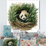 Green Bamboo Dwelling Panda - Panda Canvas Wall Art