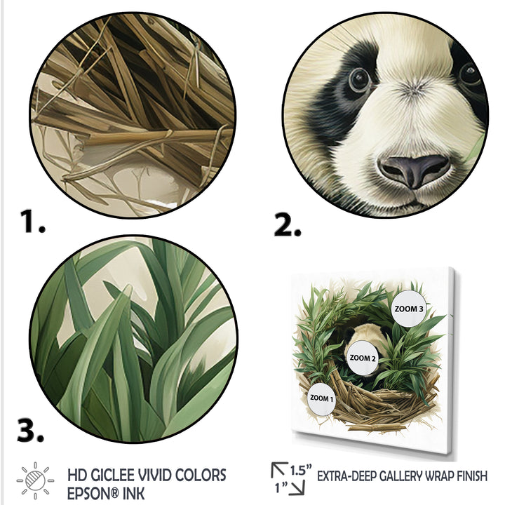 Green Bamboo Dwelling Panda - Panda Canvas Wall Art