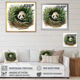 Green Bamboo Dwelling Panda - Panda Canvas Wall Art