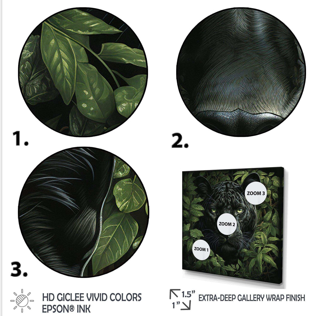 Foliage staking Panther - Animals Canvas Wall Art