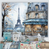 Grey Urban Parisian street IV - Cityscapes Canvas Wall Art