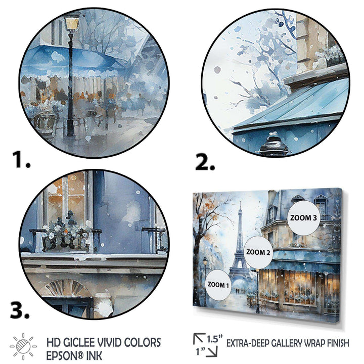 Grey Urban Parisian street IV - Cityscapes Canvas Wall Art