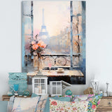 Paris winter Window View II - Cityscapes Canvas Wall Art