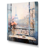 Paris winter Window View II - Cityscapes Canvas Wall Art