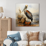 Retro Pelican by the shore - Pelican Home Decor Art