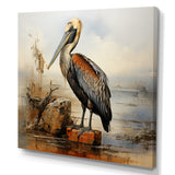 Retro Pelican by the shore - Pelican Home Decor Art