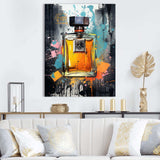 Gold and blue Fragrant bottles of art deco perfumes 1 - Fashion Canvas Wall Art