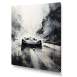 Grey minimalist race car tracks  I - Architecture Canvas Wall Art