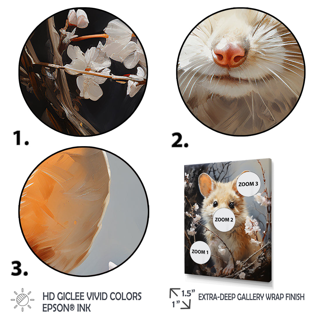 Curious Meadow Mouse rodent - White Rodent Wall Art