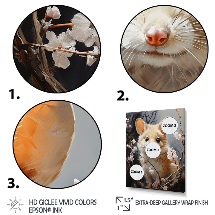 Curious Meadow Mouse rodent - White Rodent Wall Art