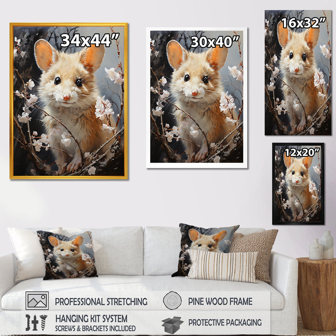 Curious Meadow Mouse rodent - White Rodent Wall Art