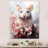 Rats floral Portrait blooms - Rodent Bedroom Wall Art
