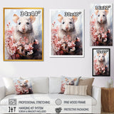 Rats floral Portrait blooms - Rodent Bedroom Wall Art