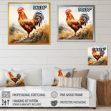 Red Roosters Farm and meadows - Rooster Wall Decor