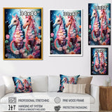 Blue and pink Seahorse Ballet - Seahorse Wall Decor