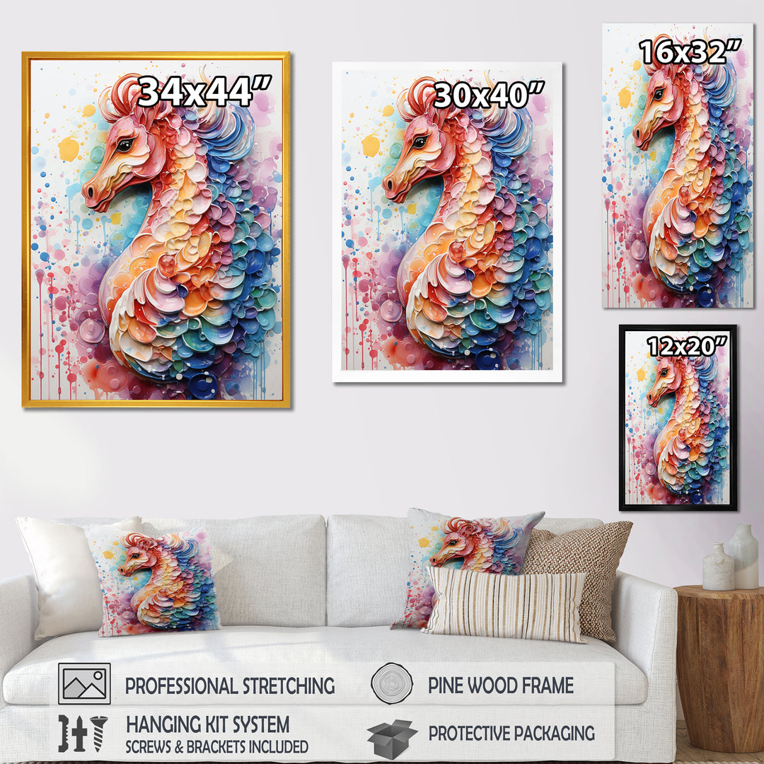 Pink Seahorse Oceanic Elegance - Seahorse Wall Art Prints