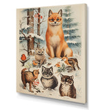 Winter Animal fox with friends - Fox Home Decor Art