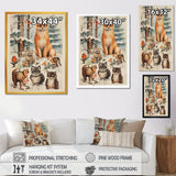 Winter Animal fox with friends - Fox Home Decor Art