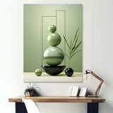 Green Zen spiritual stone 2 - Spiritual Canvas Wall Art