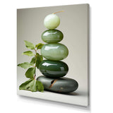 Green Zen spiritual stone 3 - Spiritual Canvas Wall Art