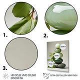 Green Zen spiritual stone 3 - Spiritual Canvas Wall Art